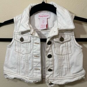 Tommy Bahama White denim cotton vest jacket child 3T